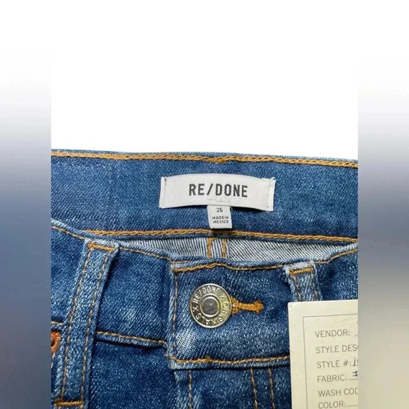 RE/DONE NWT Sample 90s High Rise Crop Jeans Size 26 Dark Wash - Picture 3 of 8